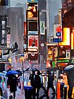 York Paintings - New York Pedestrians  by liam spencer by Unknown Artist